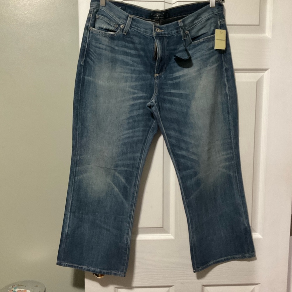 Lucky Brand Women's Cropped Wide-Leg Jeans in Faded Blue